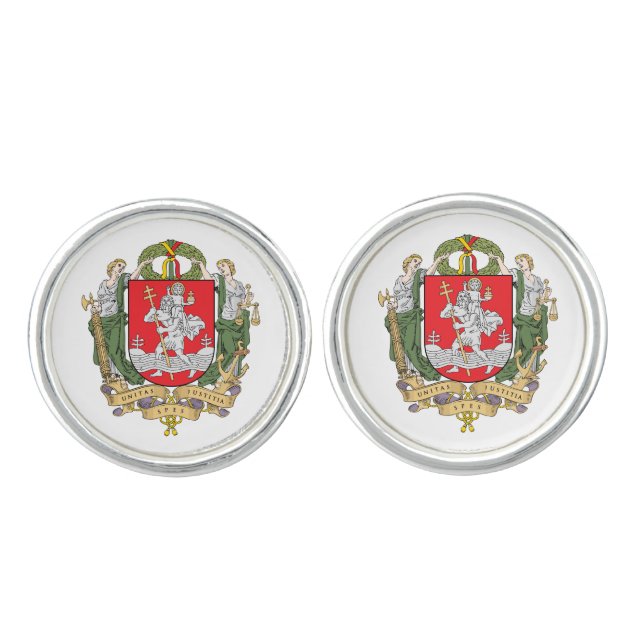 Coat of arms of Vilnius, Lithuania Cufflinks (Front)