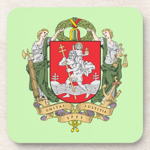 Coat of arms of Vilnius Lithuania Drink Coaster