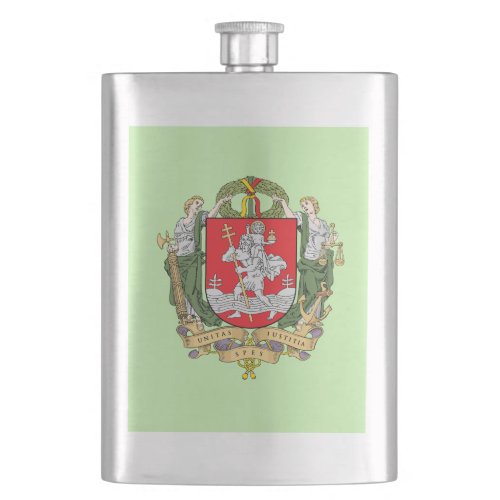 Coat of arms of Vilnius Lithuania Flask