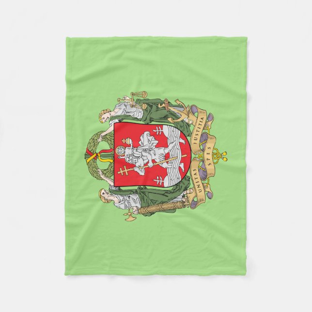 Coat of arms of Vilnius, Lithuania Fleece Blanket (Front)