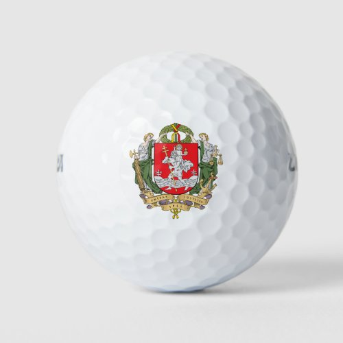Coat of arms of Vilnius Lithuania Golf Balls