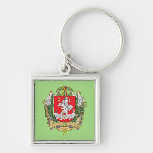 Coat of arms of Vilnius, Lithuania Keychain (Front)