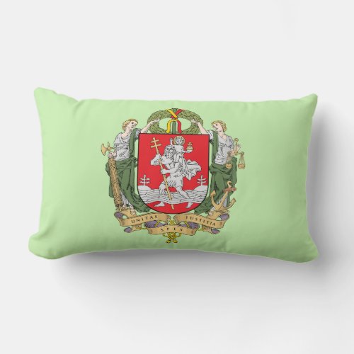 Coat of arms of Vilnius Lithuania Lumbar Pillow