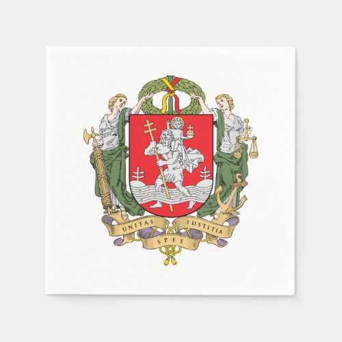 Coat of arms of Vilnius Lithuania Napkins