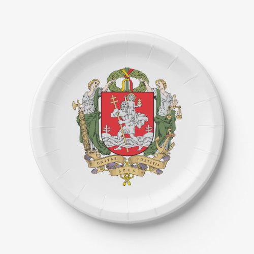 Coat of arms of Vilnius Lithuania Paper Plates