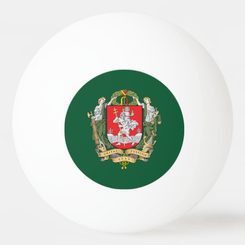 Coat of arms of Vilnius Lithuania Ping Pong Ball