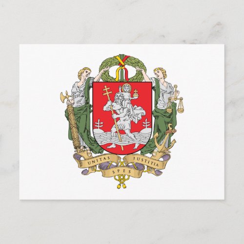 Coat of arms of Vilnius Lithuania Postcard