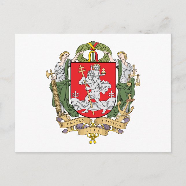 Coat of arms of Vilnius, Lithuania Postcard (Front)