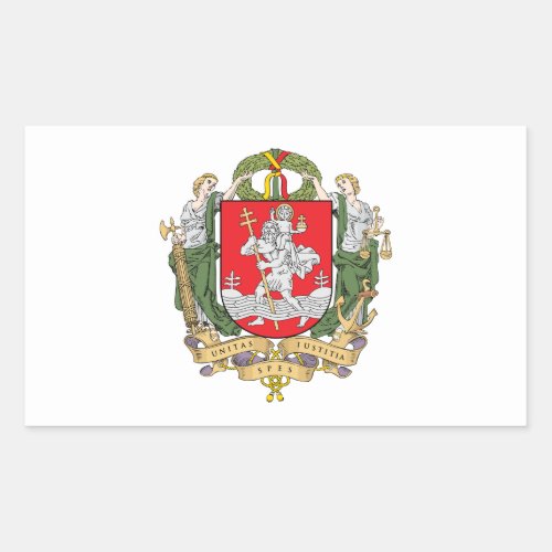 Coat of arms of Vilnius Lithuania Rectangular Sti Rectangular Sticker