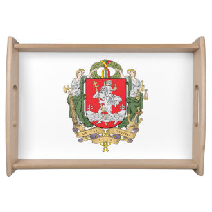 Coat of arms of Vilnius, Lithuania Serving Tray