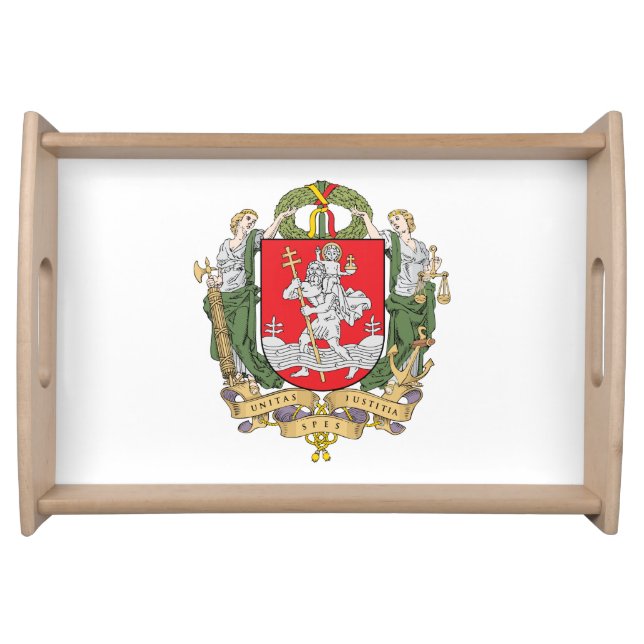 Coat of arms of Vilnius, Lithuania Serving Tray (Front)