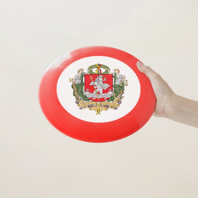 Coat of arms of Vilnius, Lithuania Wham-O Frisbee (In Hand)