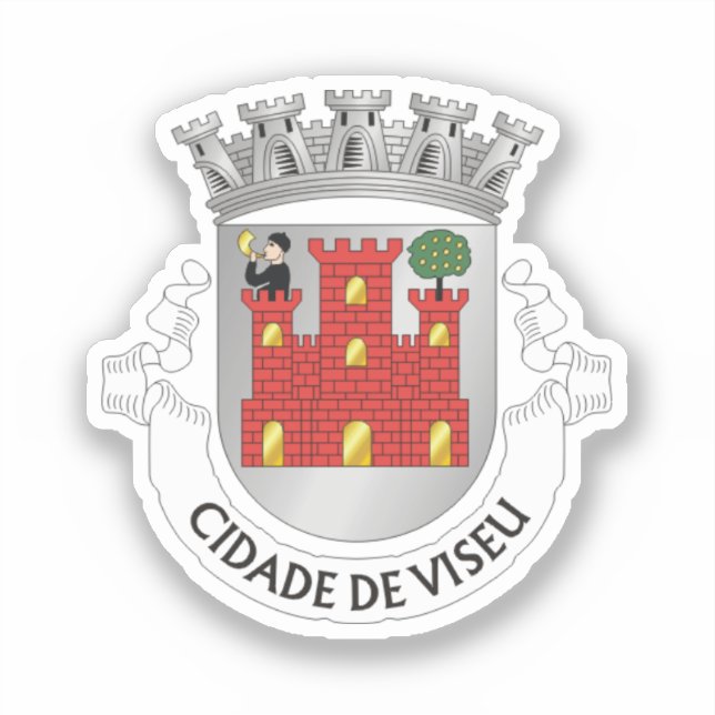 Coat of Arms of Viseu, PORTUGAL Sticker (Front)