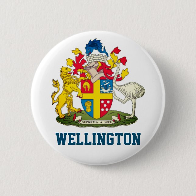 Coat of Arms of Wellington, New Zealand Button (Front)