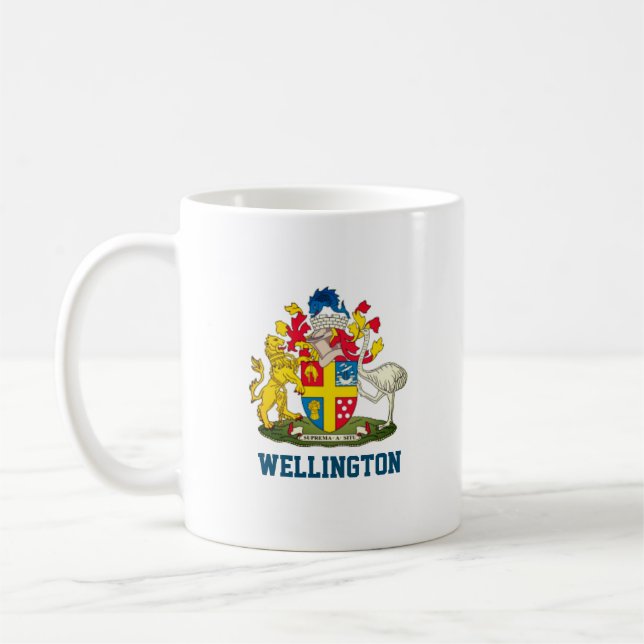 Coat of Arms of Wellington, New Zealand Coffee Mug (Left)