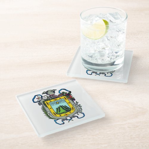 Coat of Arms of Xalapa Mexico Glass Coaster