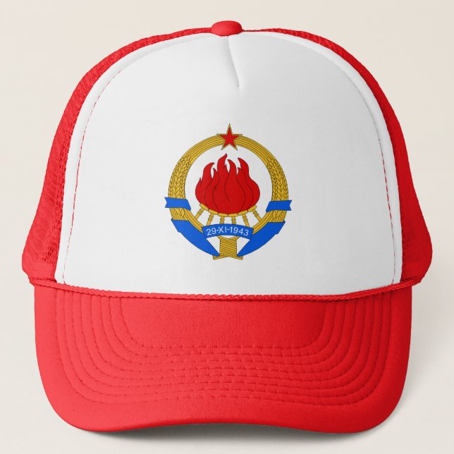 Coat of Arms of Yugoslavia (1945-1992) Trucker Hat (Front)