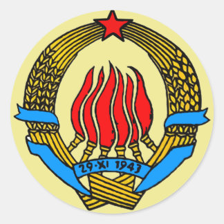 COAT-OF-ARMS OF YUGOSLAVIA CLASSIC ROUND STICKER
