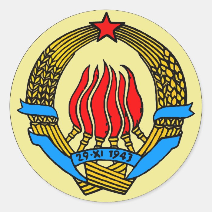 COAT OF ARMS OF YUGOSLAVIA STICKER