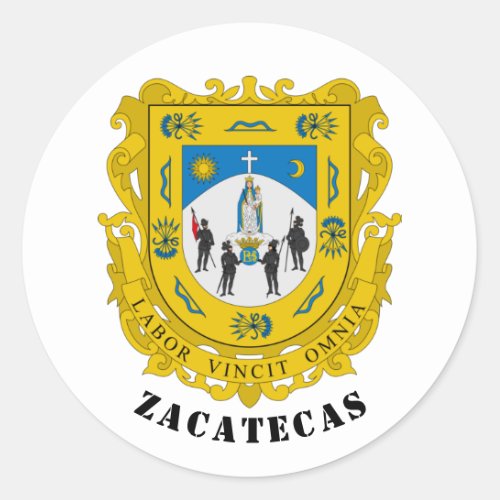 Coat of Arms of Zacatecas Mexico Classic Round Sticker