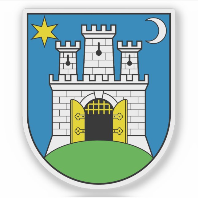 Coat of arms of Zagreb, Croatia Sticker (Front)