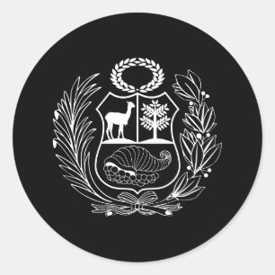 Coat of Arms Peruvian Flag Classic Round Sticker
