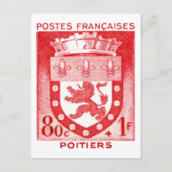 Coat Of Arms  Poiters France Postcard by historicimage at Zazzle