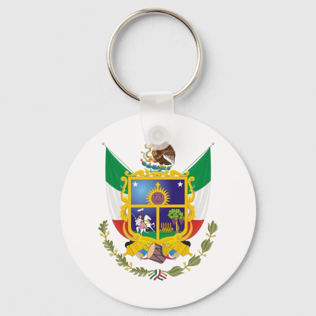 Coat of Arms Queretaro Official Mexico Symbol Logo Keychain (Front)