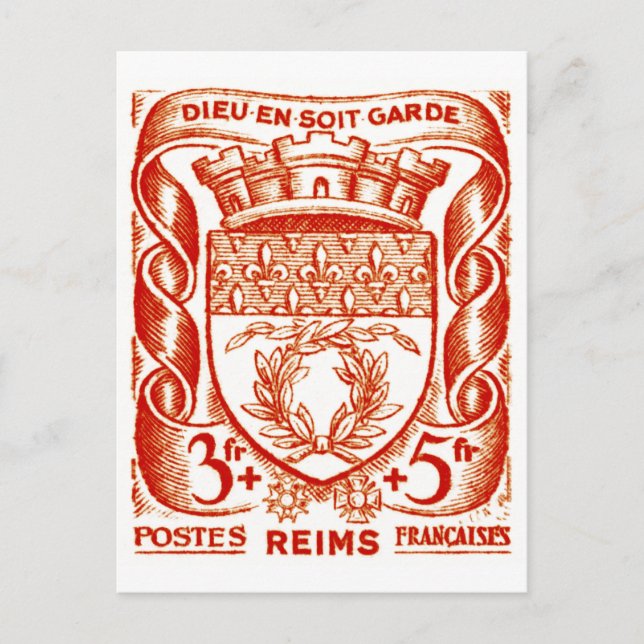 Coat of Arms, Reims France Postcard (Front)