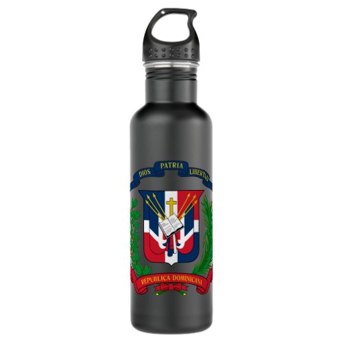 Coat of Arms Republica Dominicana Bandera Dominica Stainless Steel Water Bottle
