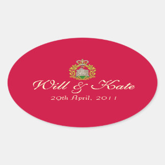 Coat of Arms Royal Will & Kate Sticker (Red)