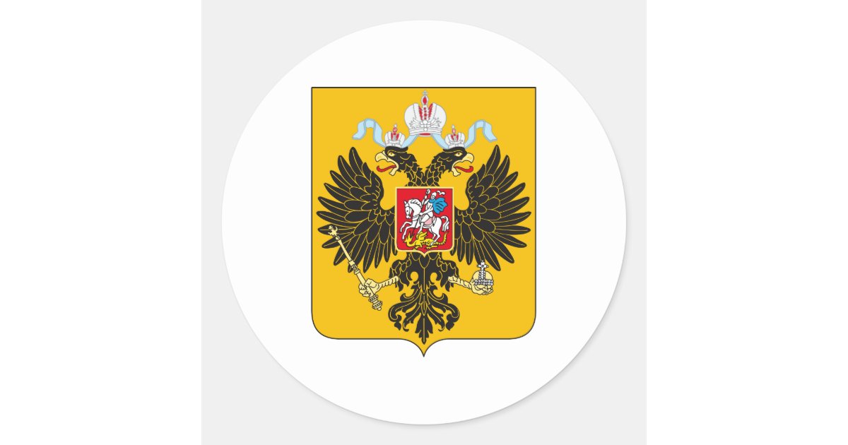 Russian Flag & Coat of Arms, Flag of Russia Square Sticker