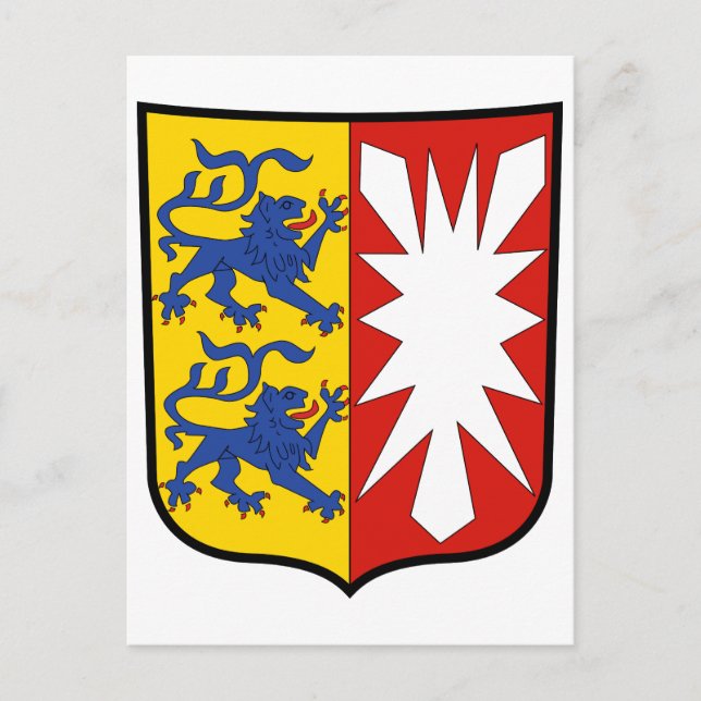 Coat of arms Schleswig-Holstein Official Germany Postcard (Front)