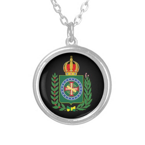 Coat of Arms _ Second Empire of Brazil Silver Plated Necklace