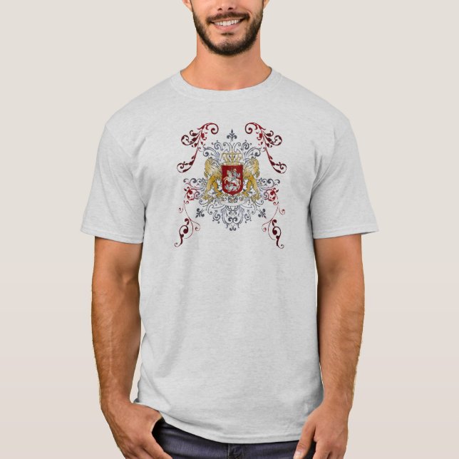 Coat of Arms Stylish 3 Gold Lions T-Shirt (Front)