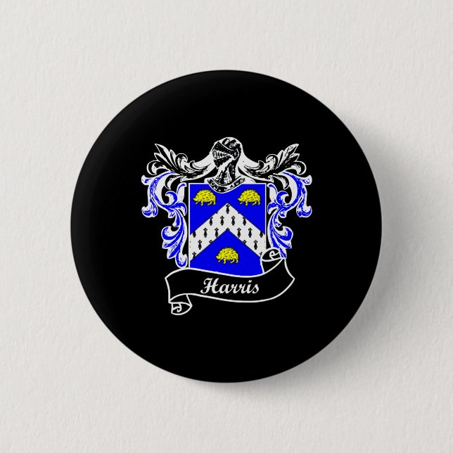 Coat Of Arms Surname Last Name Family Crest  Button (Front)