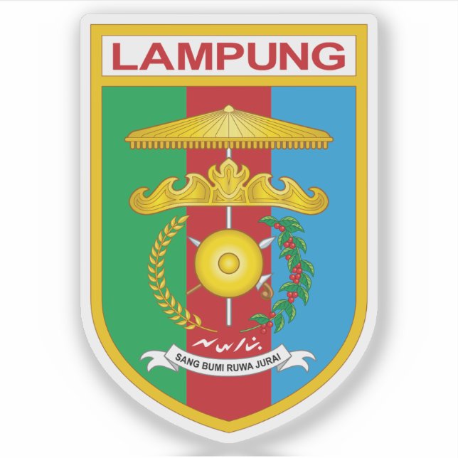 Coat of arms the Lampung province, Indonesia Sticker (Front)