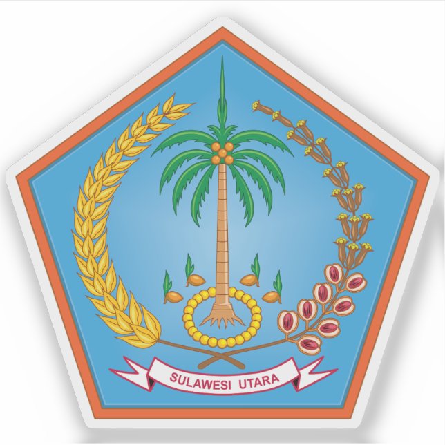 Coat of arms the North Sulawesi province,Indonesia Sticker (Front)
