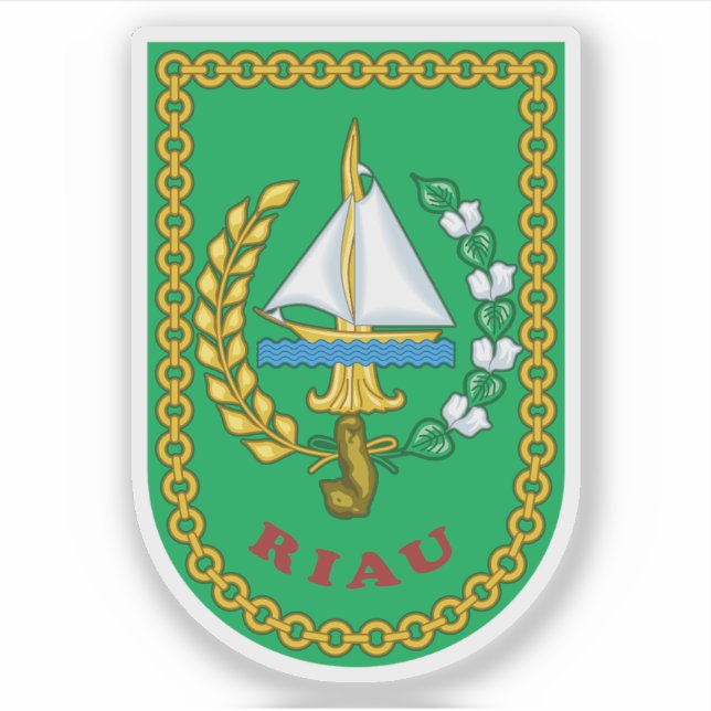 Coat of arms the Riau province, Indonesia Sticker (Front)