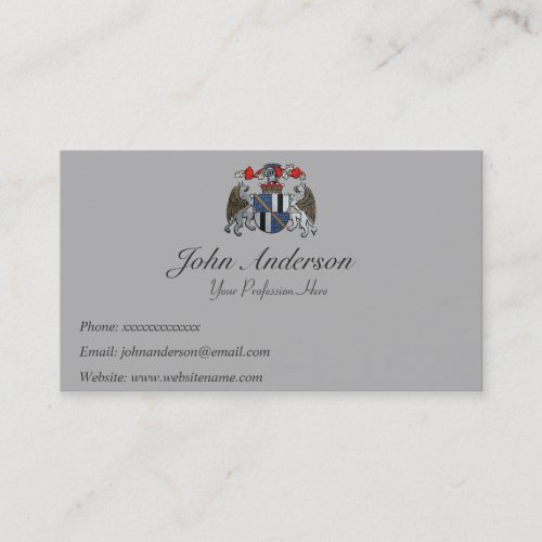 Coat of Arms _ Two Griffins and Helmet Business Card