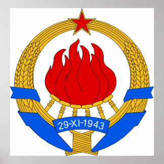 Coat of Arms Yugoslavia Official Heraldry symbnol Poster