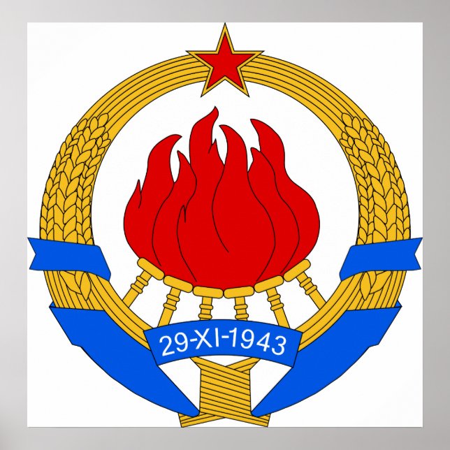 Coat of Arms Yugoslavia Official Heraldry symbnol Poster (Front)