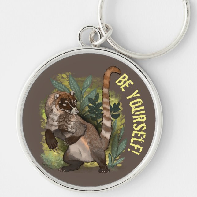 Coatamundi or White Nosed Coati Keychain (Front)