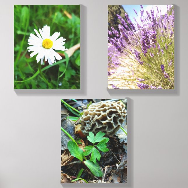 Coated canvas, floral pattern canvas photo tile  (Front Set)