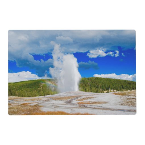 Coated Paper PlacematYellowstone Geyser Placemat Zazzle