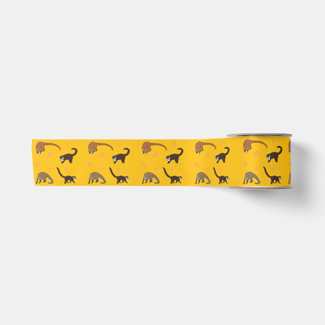 Coatis Wrapping Paper Satin Ribbon (Front)