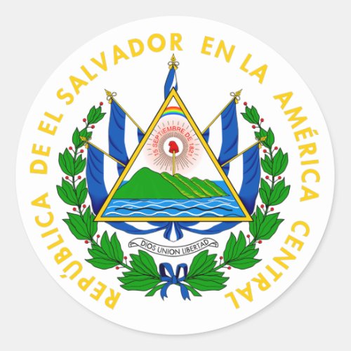 Coats of arms of El Salvador Flags of the World Classic Round Sticker