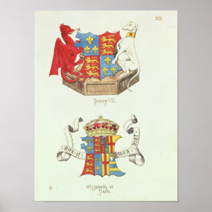 Coats of Arms of Henry VII and Elizabeth of York Poster