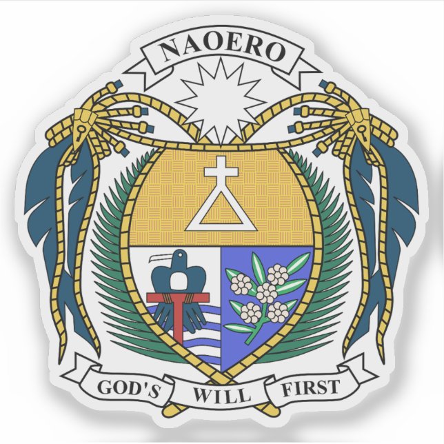 Coats of arms of the Republic of Nauru Sticker (Front)
