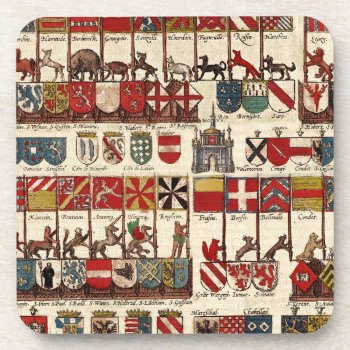 Coats Of Arms With Animals Cities Of Wallonia Beverage Coaster by AntiqueImages at Zazzle